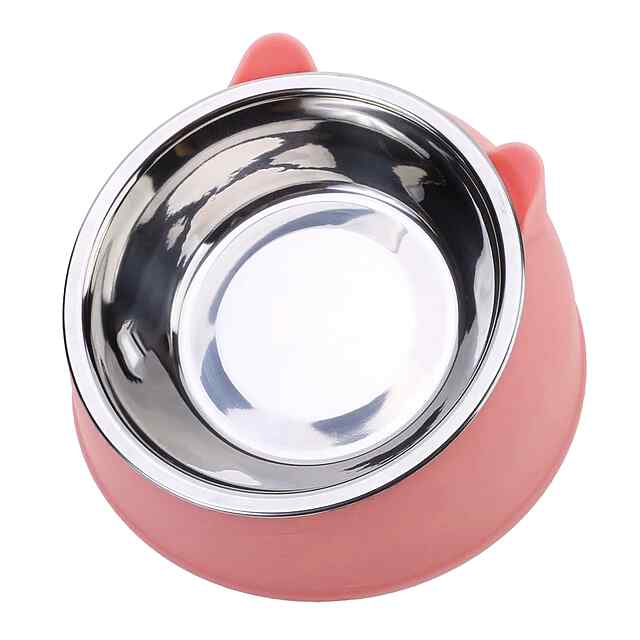 Миска для котів собак з нахилом - зручна годівниця для тварин. Нержавіюча сталь, пластик. Для води/корму. Україна. - 3 фото товару