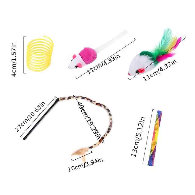 Набір іграшок для котів: тунель, паличка-дразнилка, м'ячики – 22 предмети для розвитку. Купити в Україні! - 1 фото товару