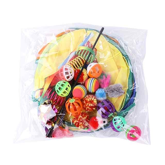 Набір іграшок для котів: тунель, паличка-дразнилка, м'ячики – 22 предмети для розвитку. Купити в Україні! - 3 фото товару