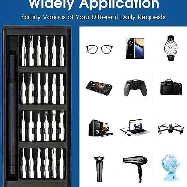 Набір мінівикруток 25-в-1 для ремонту електроніки та ювелірних виробів. Міцний металевий корпус. Зручний пластиковий бокс.