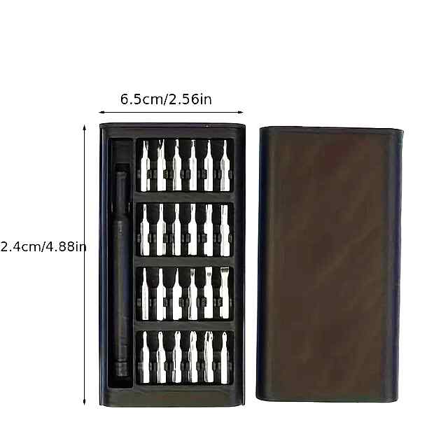 Набір мінівикруток 25-в-1 для ремонту електроніки та ювелірних виробів. Міцний металевий корпус. Зручний пластиковий бокс. - 1 фото товару