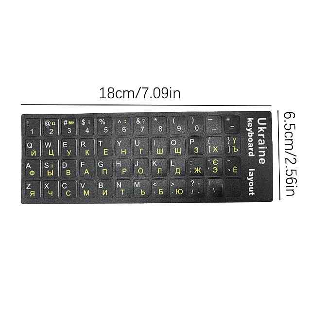 Наклейки для клавіатури укр/рос - універсальні, міцні, зручні - 1 фото товару