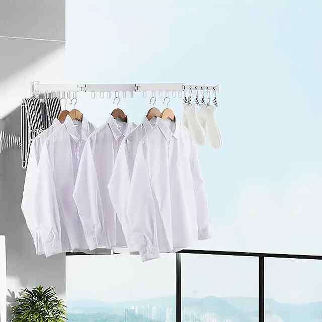 Настінна висувна сушарка для одягу - економія місця 

Складаний органайзер для балкону та ванної - 2 фото товару