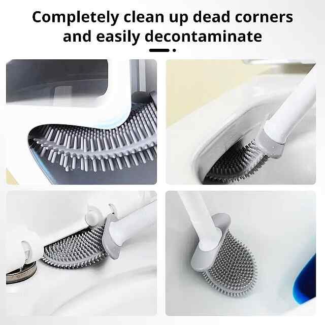 Настінний йоршик для унітазу з силіконовою щіткою - швидковисихаючий і ефективний - 3 фото товару