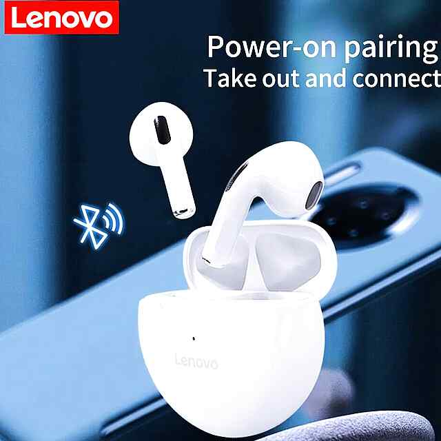 Навушники Lenovo Bluetooth 5.0 білі, активне шумозаглушення, кейс 250 mAh, до 5 год роботи - 1 фото товару