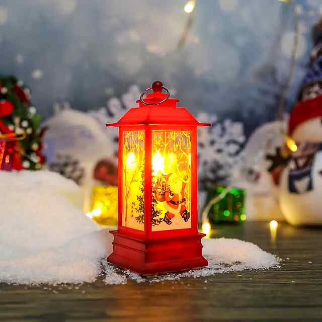 Різдвяний нічник LED Санта з подарунками - святковий декор, 3 батарейки в комплекті.