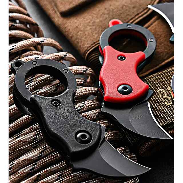 Ніж чорний складаний з ланцюжком, сталь нержавіюча 85х32х16 мм - 2 фото товару