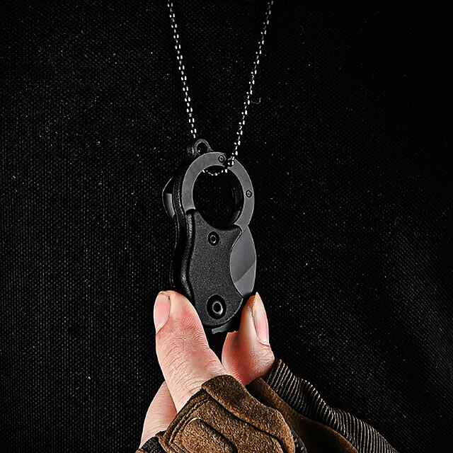 Ніж чорний складаний з ланцюжком, сталь нержавіюча 85х32х16 мм - 3 фото товару