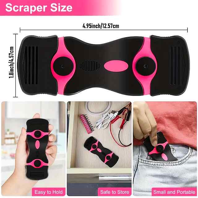 Ніж-скребок двосторонній з запасними лезами для очищення скла та поверхонь. 20 шт у комплекті. - 2 фото товару