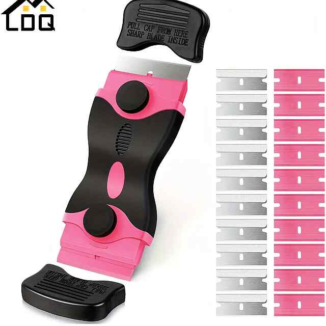 Ніж-скребок двосторонній з запасними лезами для очищення вікон та поверхонь. - 0 фото товару