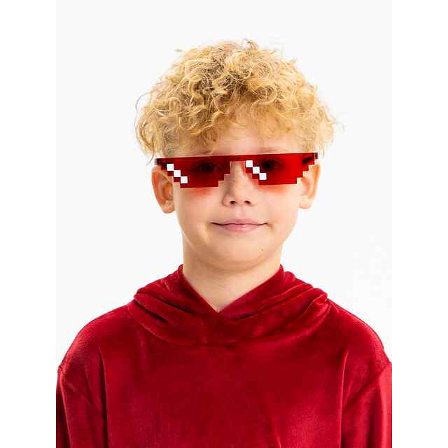 Окуляри Thug Life - піксель-арт, червоні для тусівок та TikTok - 2 фото товару