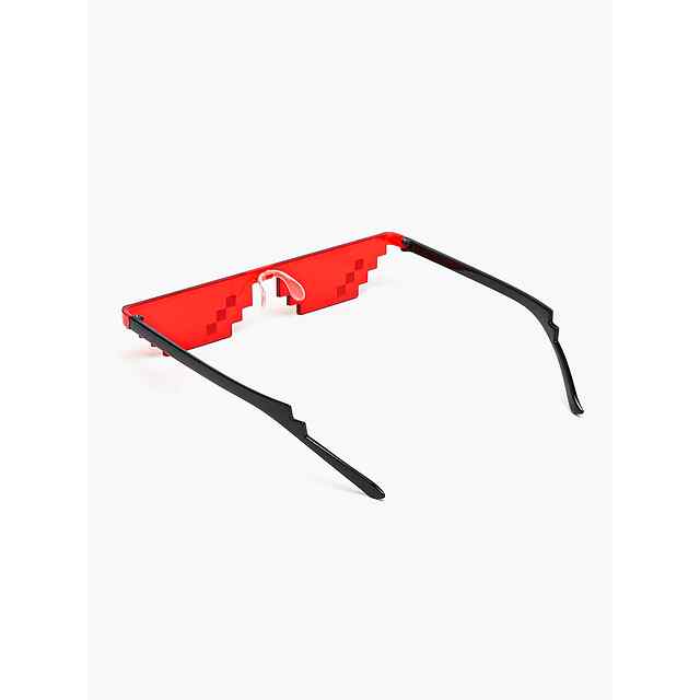 Окуляри Thug Life піксель-арт червоні для вечірки та фотосесії - 1 фото товару