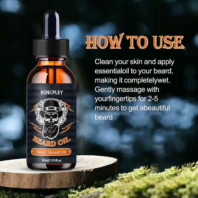 ???? Олія для Бороди 30 мл: Мигдаль, Гліцерин, Касторка - Живлення та Блиск. Інтенсивне Зволоження Без Липкості. Підходить для Всіх Типів Шкіри ???? - 1 фото товару