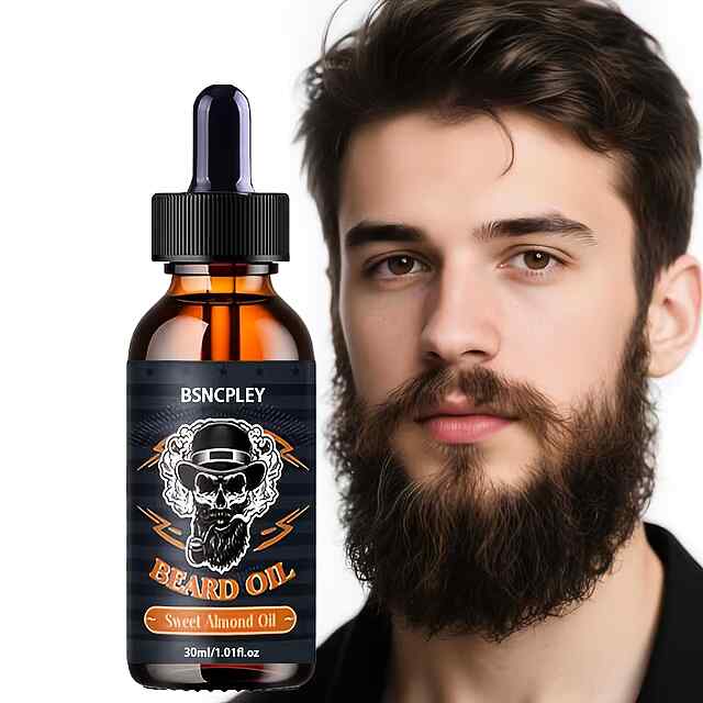 Масло для бороди з мигдалем, гліцерином і кастором (30 мл) – живлення та блиск. Без спирту, для догляду за бородою. Щоденне застосування.