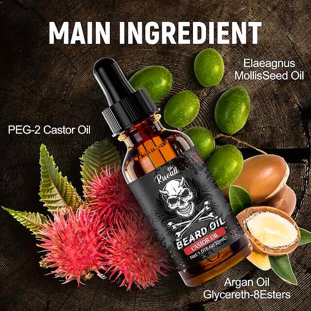 Олія касторова   мезоролер для бороди 30 мл (комплект) - 1 фото товару