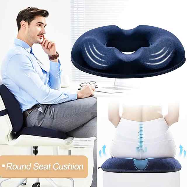 Ортоп. крісло з піни пам'яті: комф., підтримка спини, простата, вагітним, офіс/авто - 3 фото товару