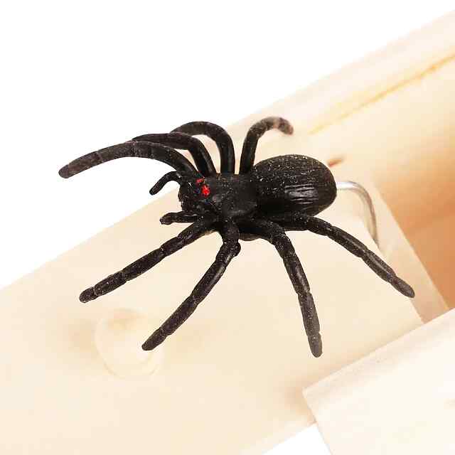 Павук вискакує з коробки - дерев'яна скринька-розіграш для друзів і колег! ???? - 1 фото товару