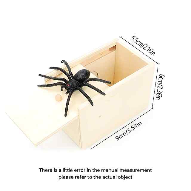 Павук вискакує з коробки - дерев'яна скринька-розіграш для друзів і колег! ???? - 2 фото товару
