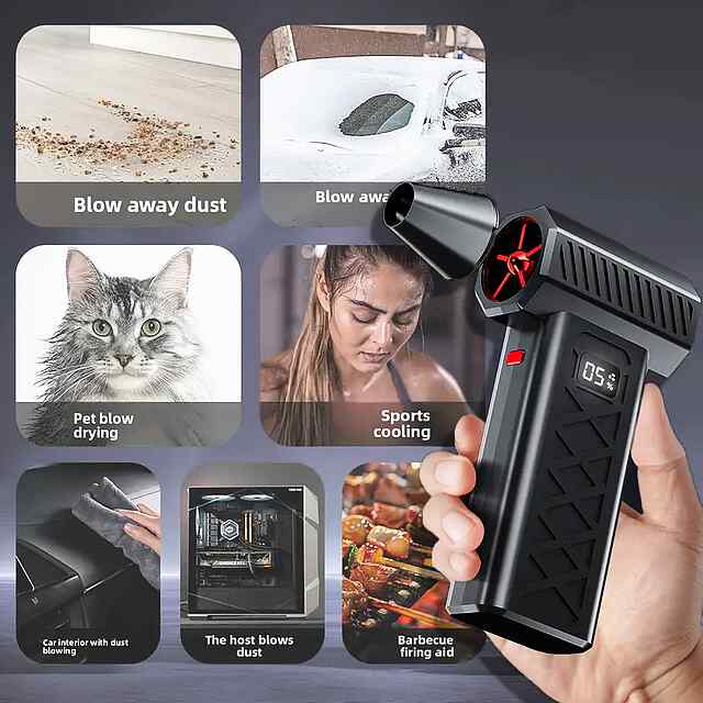 Портативний LED компресор-вентилятор для кемпінгу та прибирання ПК. - 2 фото товару