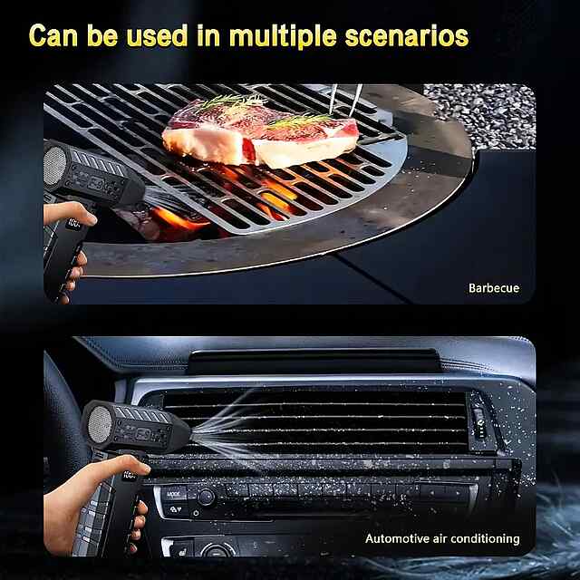 Портативний вентилятор-ліхтарик USB Type-C помаранчевий для кемпінгу та авто. - 3 фото товару