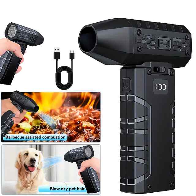 Портативний вентилятор з ліхтариком, USB-зарядка, помаранчевий. - 2 фото товару