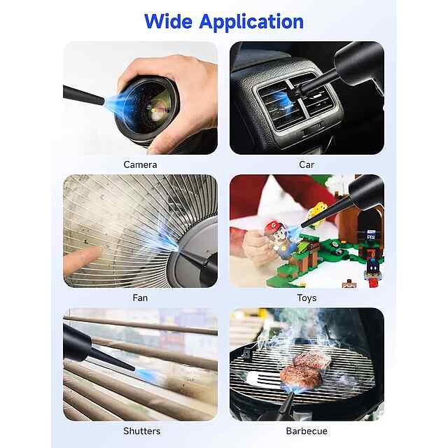 Потужний очисник повітря: 100 Вт, 3 режими, LED підсвітка, перезаряджається, багатофункціональний - 1 фото товару