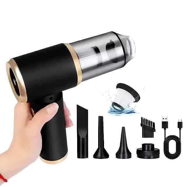 ️ (2в1) Пилосос/Компресор для ПК, авто, дому: Бездротовий очищувач з Type-C.