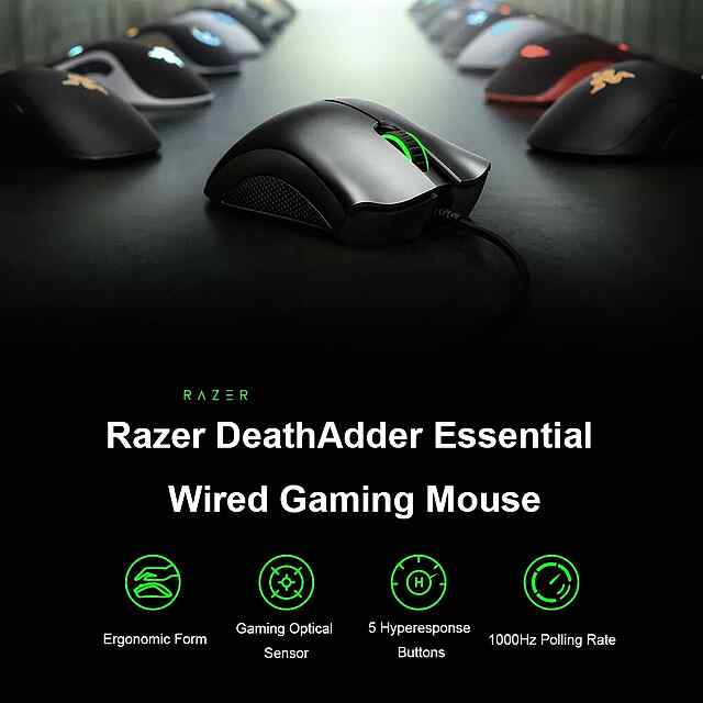 Razer Deathadder Essential 6400dpi Ігрова миша USB 5 кнопок 1.8м кабель для ПК та ноутбука - 2 фото товару