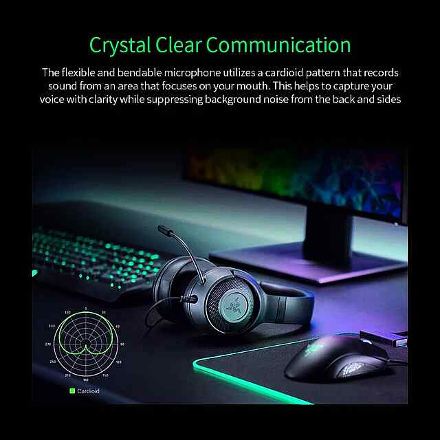 ???? Razer Kraken X: Ігрові навушники 7.1 Surround Sound   Гнучкий Мікрофон для ПК, Xbox, PS4, Switch - 1 фото товару