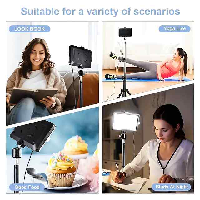 Регул. LED лампа 4 кольори - світильник для фото/відеозйомки 127см - 3 фото товару