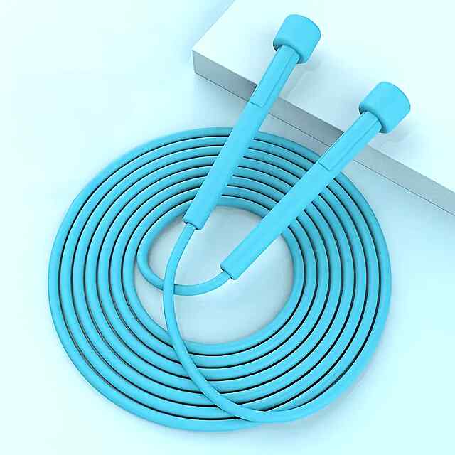 Рожева скакалка для фітнесу з протиковзною ручкою, регульована довжина. - 3 фото товару