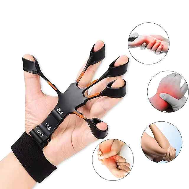 Силіконовий тренажер сили пальців регул. навантаження 6-10кг, для чоловіків і жінок, чорн.