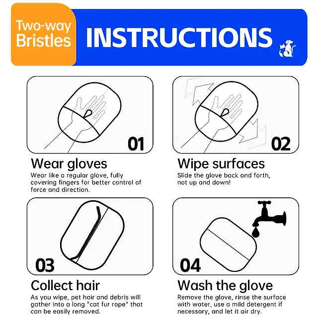 Рукавичка для видалення шерсті тварин із статичною електрикою та щетиною 2в1. - 2 фото товару