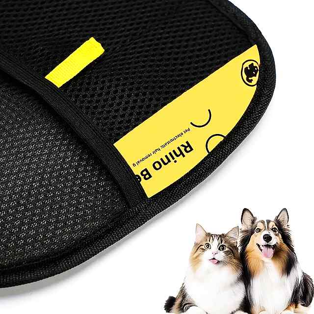 Рукавичка для видалення шерсті тварин з антистатичною щетиною, 2-в-1 - 3 фото товару