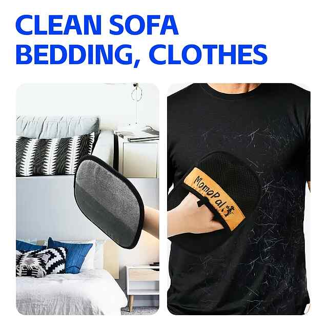 Рукавичка для видалення шерсті тварин зі статичною електрикою   щетина, 2-в-1, універсальна для меблів та одягу. Купити в Україні. - 2 фото товару