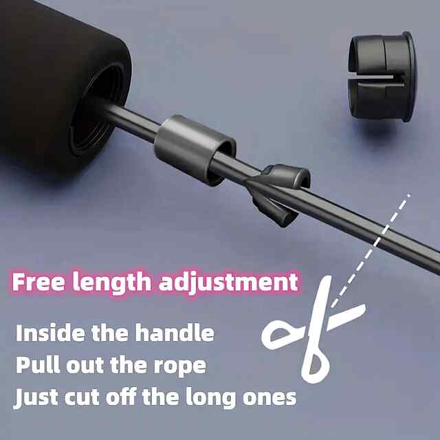 Скакалка фітнес на підшипниках   зручні ручки Eva   міцний кабель ПВХ 280см, регул. - 3 фото товару