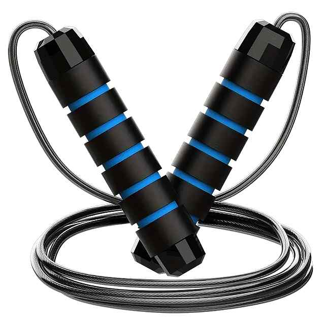 Скакалка для стрибків з підшипниками, ПВХ мотузка та зручними ручками EVA. Регулювання довжини. Надійне тренування!