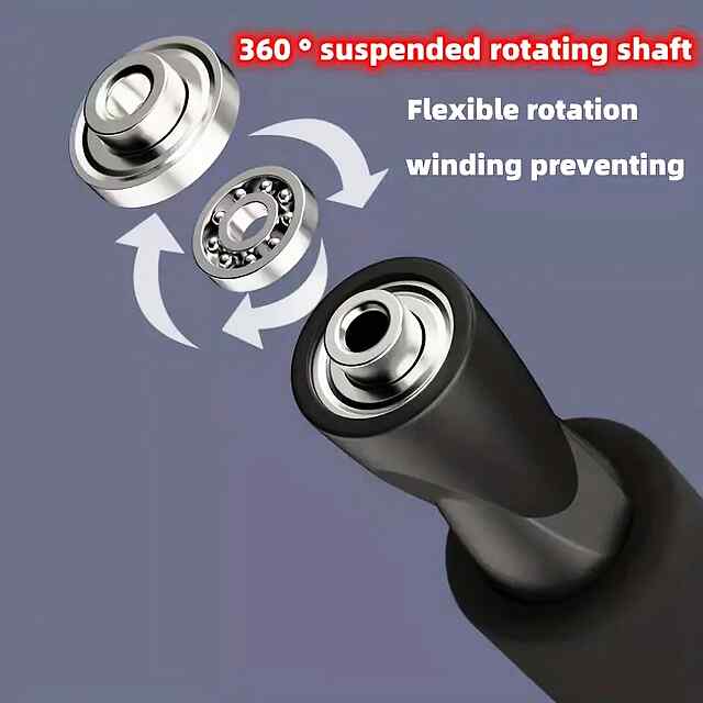 Скакалка зі сталевим тросом, підшипниками та EVA-ручками. Регульована довжина для комфортних тренувань! - 3 фото товару