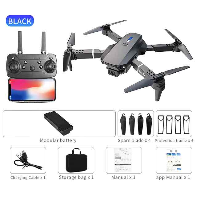 Складаний дрон T9 - радіокерований квадрокоптер для дітей/доросл. Функції автозльоту, утримання висоти, повернення до дому. Wi-Fi керування та LED підсвітка. До 100 м відстань. - 0 фото товару