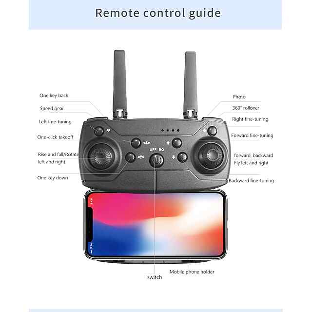 Складаний дрон T9 - радіокерований квадрокоптер для дітей/доросл. Функції автозльоту, утримання висоти, повернення до дому. Wi-Fi керування та LED підсвітка. До 100 м відстань. - 2 фото товару
