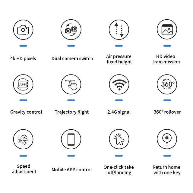 Складаний дрон T9 - радіокерований квадрокоптер для дітей/доросл. Функції автозльоту, утримання висоти, повернення до дому. Wi-Fi керування та LED підсвітка. До 100 м відстань. - 3 фото товару