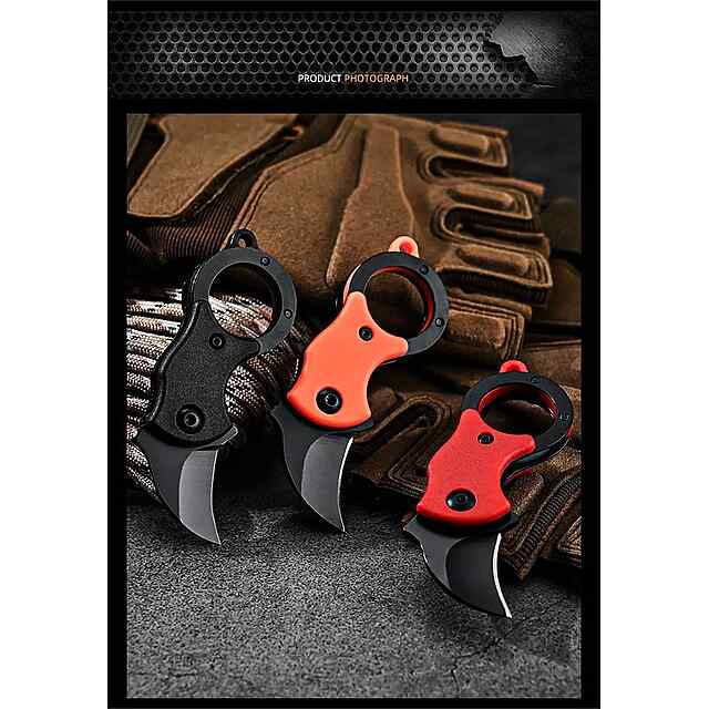 Складаний ніж червоний з ланцюжком для перенесення 85 мм - 1 фото товару