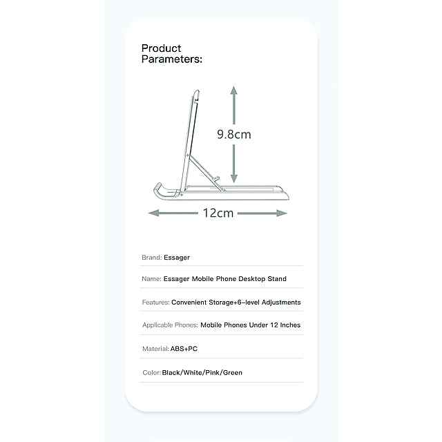Складаний власник для телефону та планшета Essager - портативний універсальний тримач - 3 фото товару