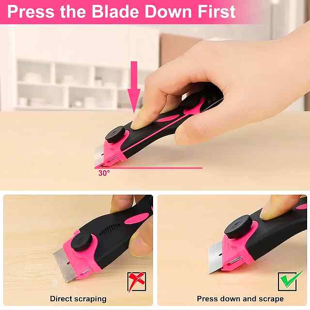 Скребок двосторонній із запасними лезами, для видалення клею і залишків плівки з поверхонь. - 2 фото товару