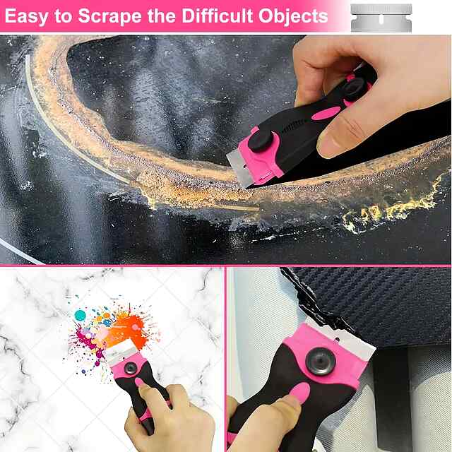 Скребок двосторонній з лезами, 20шт для чищення скла та поверхонь - 2 фото товару