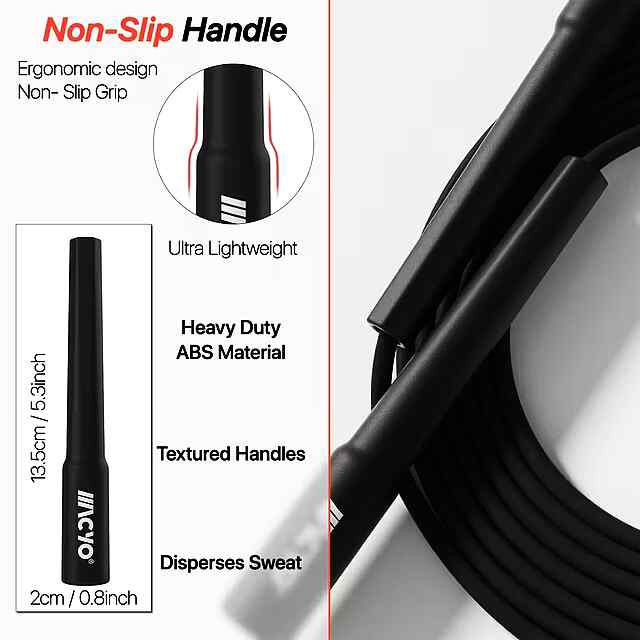 Спортивна скакалка MACYO | Легка, регульована, ефективні кардіо тренування вдома/залі - 3 фото товару