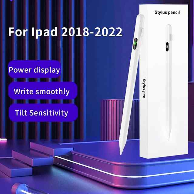 Стілус для iPad з функцією відхилення, чутливий до нахилу, цифровий дисплей живлення, сумісний з iPad Pro/Air/mini - 2 фото товару
