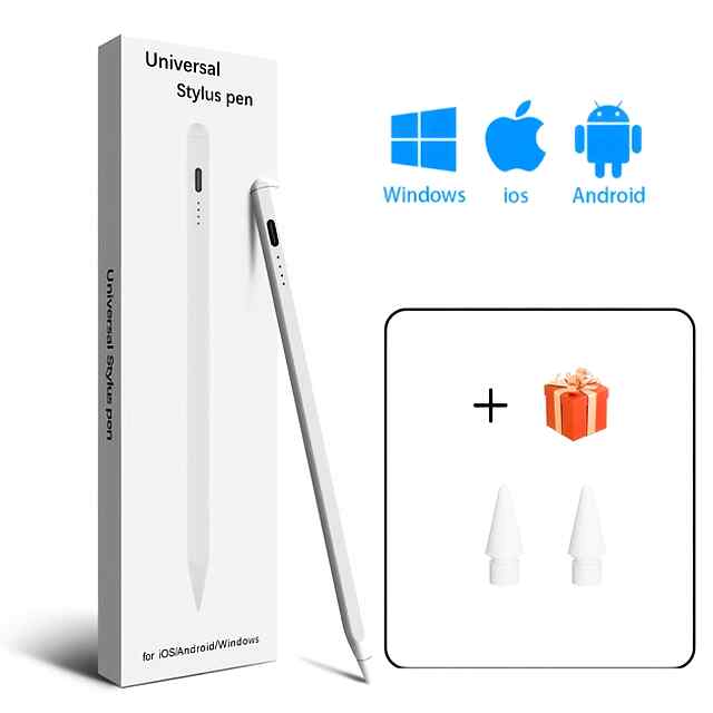 Стілус універсальний металевий, Android IOS Windows Huawei Xiaomi, рожевий (1 запасн.наконечн.)