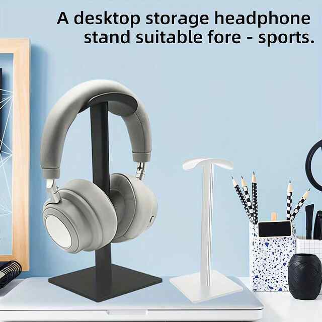 Стійка під навушники з ABS та алюмінію, 23см - стильна органайзер для робочого столу. - 3 фото товару