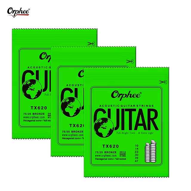 Струни Orphee TX620 для акуст гітари Extra Light 010-047 Bronze 6 шт - 1 фото товару